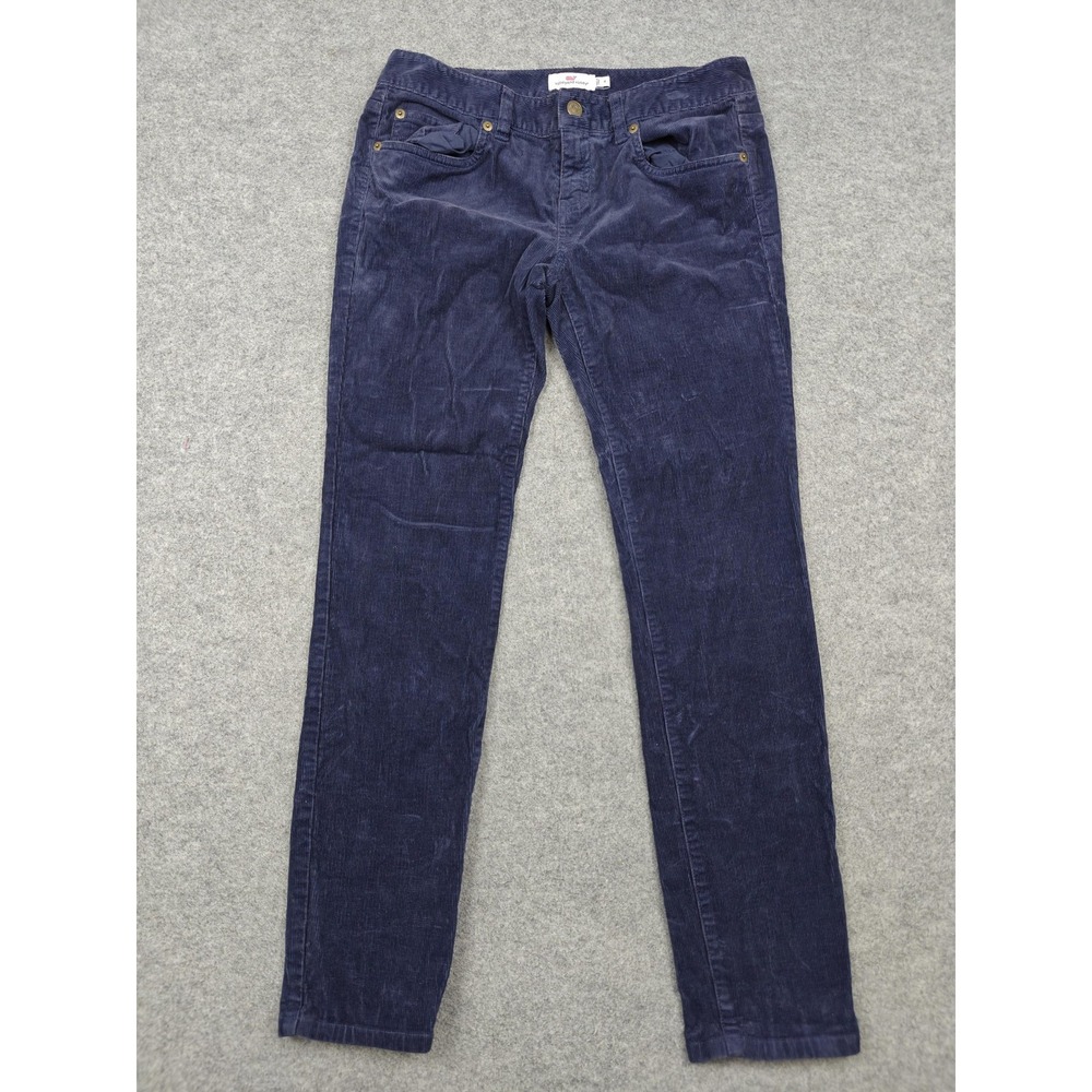 Vineyard Vines Pants Womens 4 Blue Corduroy Slim Stretch Casual Khakis Pockets